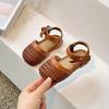 Girls Sandals Baotou Hollow Weaving 2025 Summer New Children's Shoes Girls Princess Shoes Soft Sole Baby Shoes