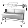 Parrilla Rotisserie, Asador de Cerdo y Cordero para Barbacoa Exterior de 38W, Asador de Carbón con Capacidad de 60 kg, Ruedas y 4 Niveles de Altura, Acero Inoxidable