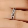 Elegant Silver Alloy Infinity Ring With Sparkling For Trendy Fashion Lovers