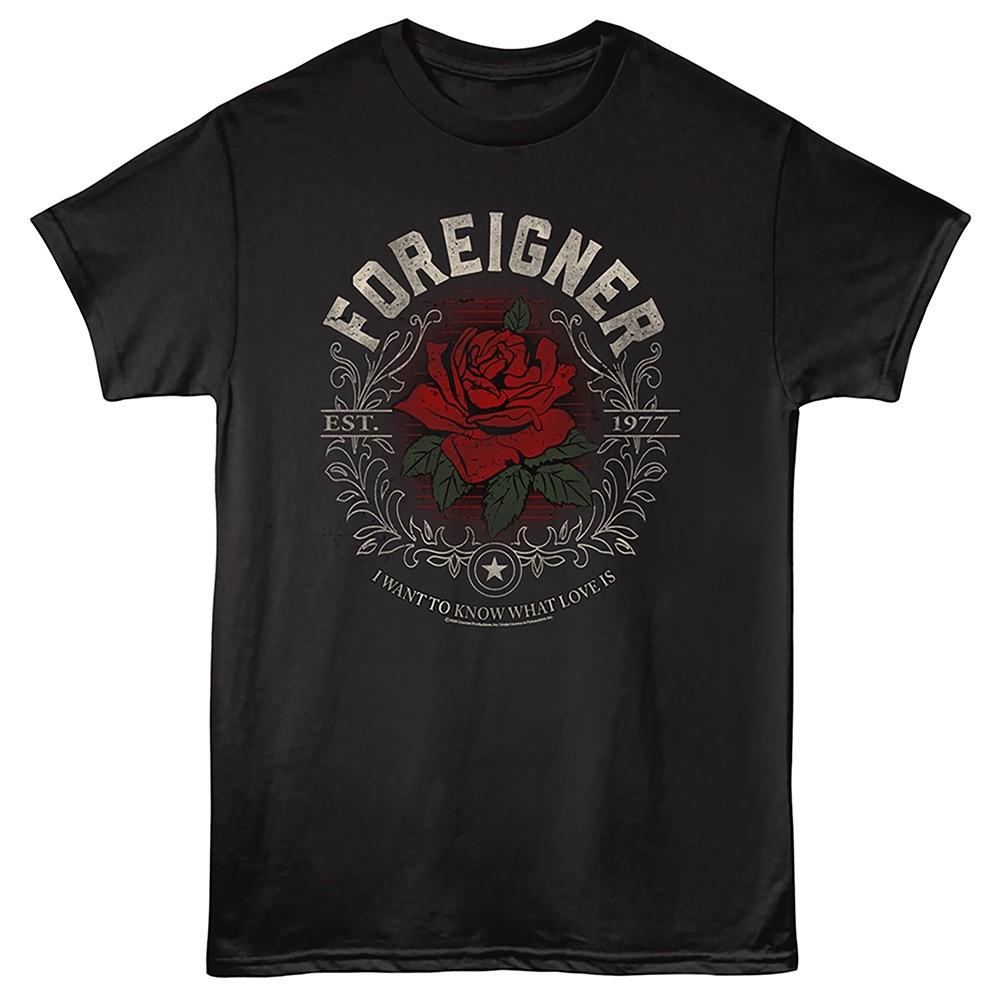 FOREIGNER I Want To Know What Love Is Black Adult T-Shirt New Licensed Band Tee