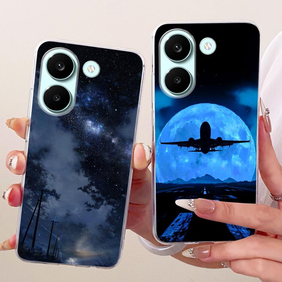 Flower Cartoon Fashion Design Clear Phone Case For Xiaomi Poco X8 Pro Max Redmi Turbo 5 Max Capa Soft Silicone Back Cover Coque
