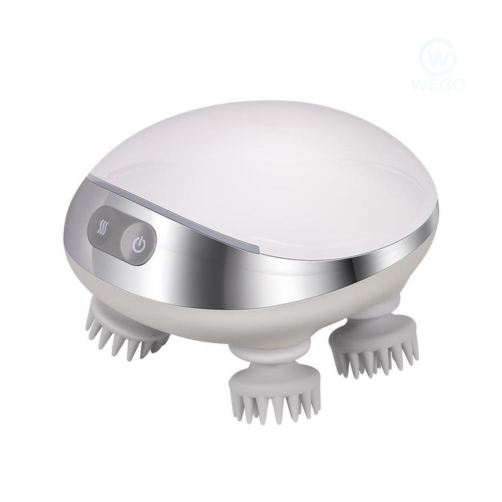 Small Portable Head Massager Hot Compress Red Light Waterproof Stress Relief Tool for Scalp Relax for Deep Cleansing