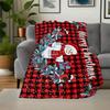Christmas Snowman Buffalo Plaid Holiday Greeting CardBlanket Flannel Throw Blanket for Sofa, Bed, Travel, Camping, Office, Couch, Chair, And