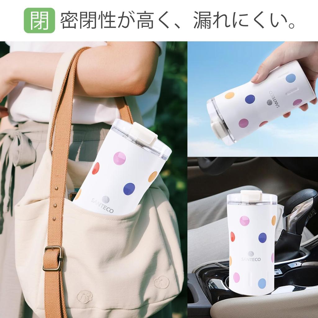 SANTECO 350ml Stainless Steel Wide Mouth Vacuum Insulated Tumbler with Lid, Keeps Hot or Cold, Perfect for Coffee, Water, or Car Use, Outdoor Use,