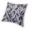Navy Blue Grey Pink Brush Strokes Square Pillowcase Polyester Linen Velvet Creative Zip Decor Pillow Case Room Cushion Cover