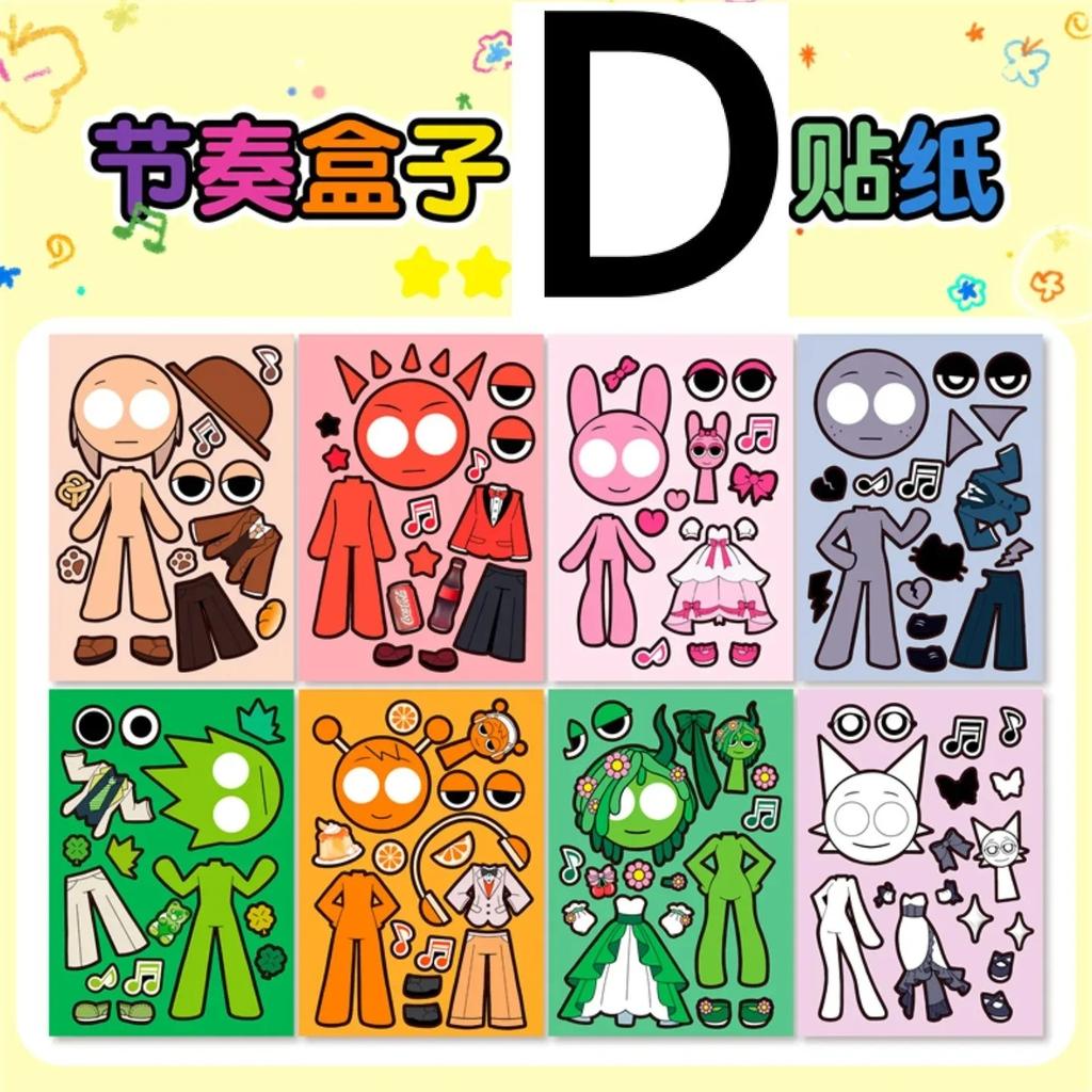 Folhas/Pacote Diy Dos Desenhos Animados Gmae Quebra-Cabea Adesivos Fazer Um Rosto Bonito Unicrnio Dos Desenhos Animados Cr