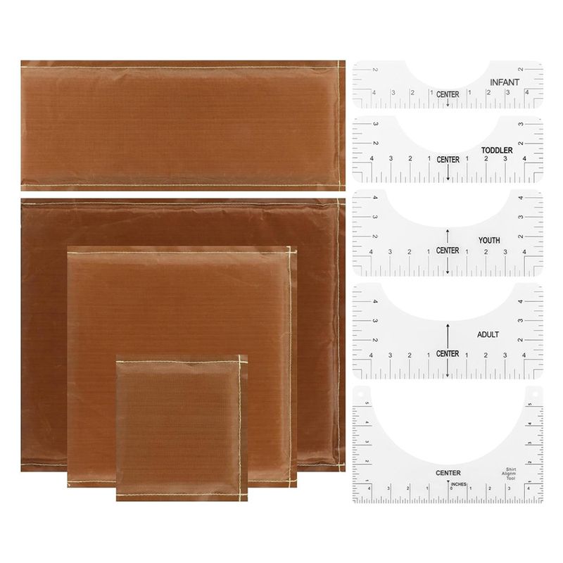 Feb. Hittepers Kussens 9 Stuks In 1 Set, 4 Maten Hittepers Transfer Kussen En 5 Stuks T-shirt Liniaal Gids Voor Vinyl DIY