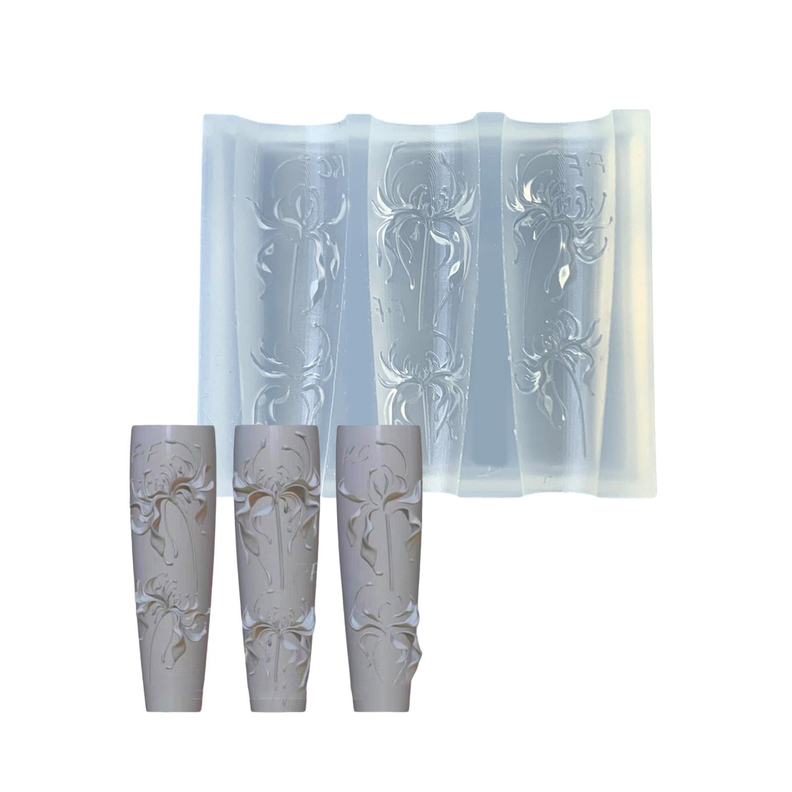 

3D Цветок Нейл-арт Силиконовая форма Мягкая силиконовая форма для нейл-арта с цветами Маникюрная форма для лепки Формы с цветочными узорами