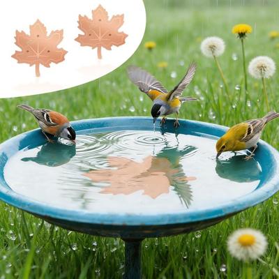 0.9999 Pure Copper Bird Bath Disk 0.6mm Thick Water Cleaner with Triple-Point Support All-Season Maple