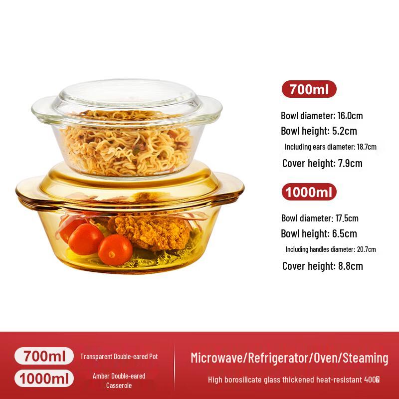 

Wuhe Heat-Resistant Glass Bowl Set with Lids