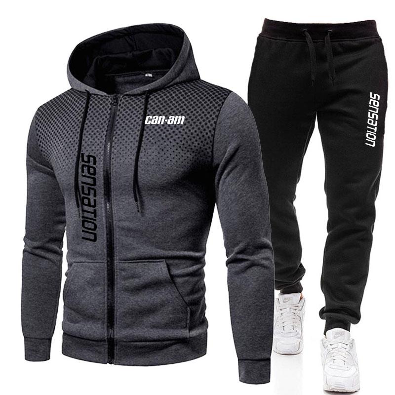 Winter Men's New Sports Casual Loose and Plush Thickened Baseball Suit Set 2024