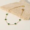 New Bracelet 14K Gold Heart-shaped Green Zircon Bracelet Titanium Steel Fashion Bracelet Jewelry for Women