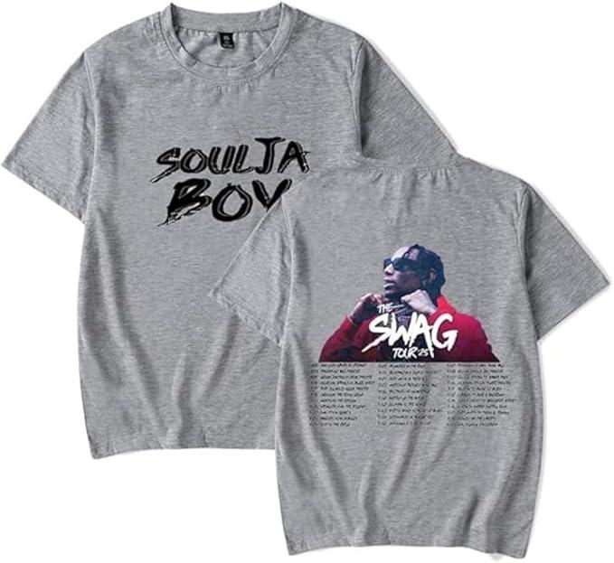 Soulja Boy TShirt The Swag Tour Merch Men Short Sleeve TShirt Women Fashion Crewneck Tee