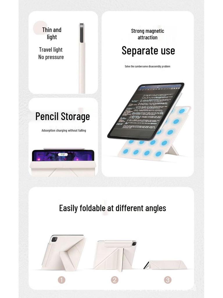 2025 iPad A16 Schutzhülle: 3-Fach Air6, Magnetisch, Rahmenlos, Ultradünn, Doppelseitiger Clip, 11 Zoll