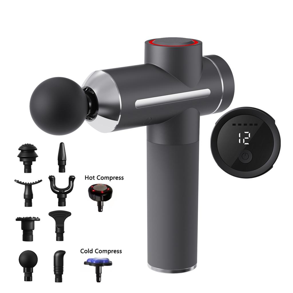 Electric Massage Gun Deep Tissue Facial Massgaer Arms Back Leg Muscle Relaxing For Body Back Arm Fascia Gun With Hot And Cold