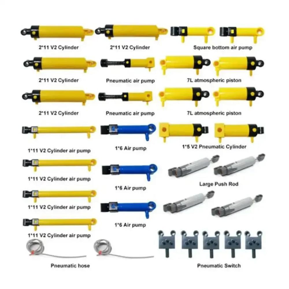 MOC Technical Hose Air Pump Tank Push Rod Putter Switch Piston Compatible With legoeds Pneumatic Parts 9641 42043 47225 61904
