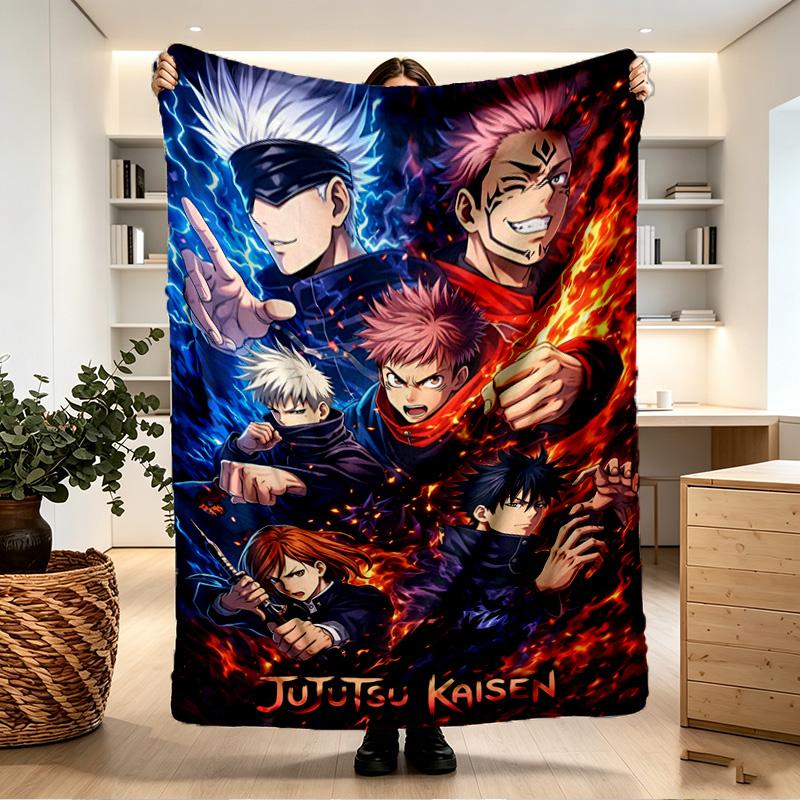 Jujutsu Kaisen Print Blanket - Soft & Comfortable, for Bedroom, Travel, Sofa, Home Decoration - Birthday Christmas Gift for Friend