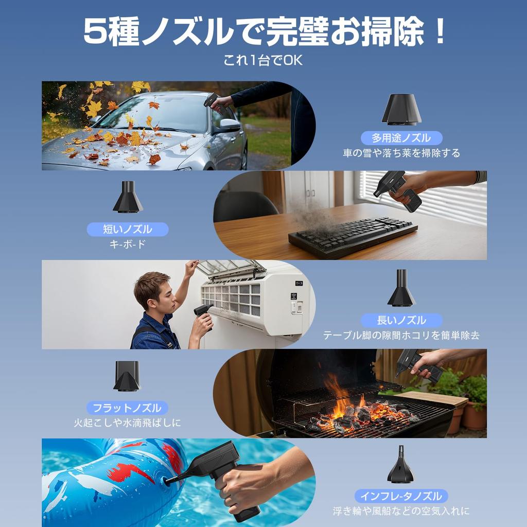 AAL Rechargeable Electric Air Duster with Stepless Airflow and LED Direct from Japan