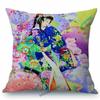 Beautiful Pretty Japanese Geisha Cartoon Traditional Kimono Girl Floral Cotton Linen Sofa Pillow Case Home Decor Cushion Cover