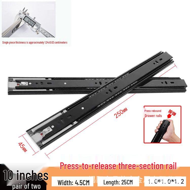 Silent Double Spring Damping Drawer Slides: Three-Section Buffer Guide Rails