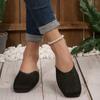 Net Cloth Covered Head Sandals Summer New Square Head Shallow Mouth Set Foot Anti-slip Wear-resistant Low Heel Slippers