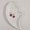 Punk Red Peach Heart-shaped Pendant Earrings for Women Simple Geometric Circular Ear Buckle Fashion  Accessories Gift