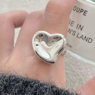 Copper Rings For Women Couple Minimalist Big Heart Twist Ring Fine Cz Jewelry Birthday Gift Prevent Allergy