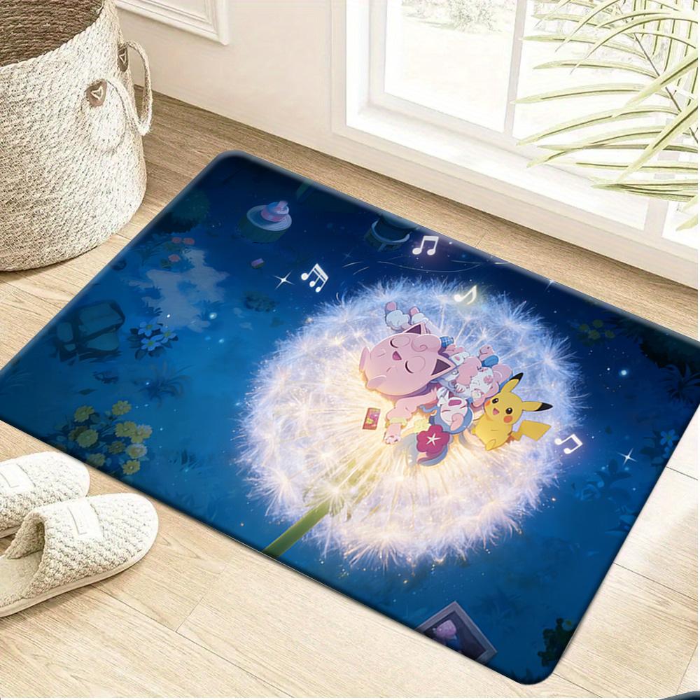 Pokemon Lucario Blue Energy Style Print Non-slip Doormat, Soft Absorbent Floor Rug for Home Decor