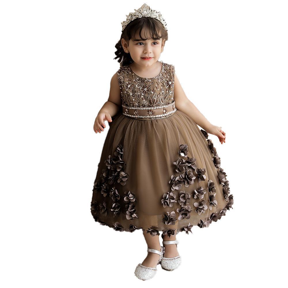 2024 New Petal Baby Flower Girl Bridesmaid Wedding Dress for Children