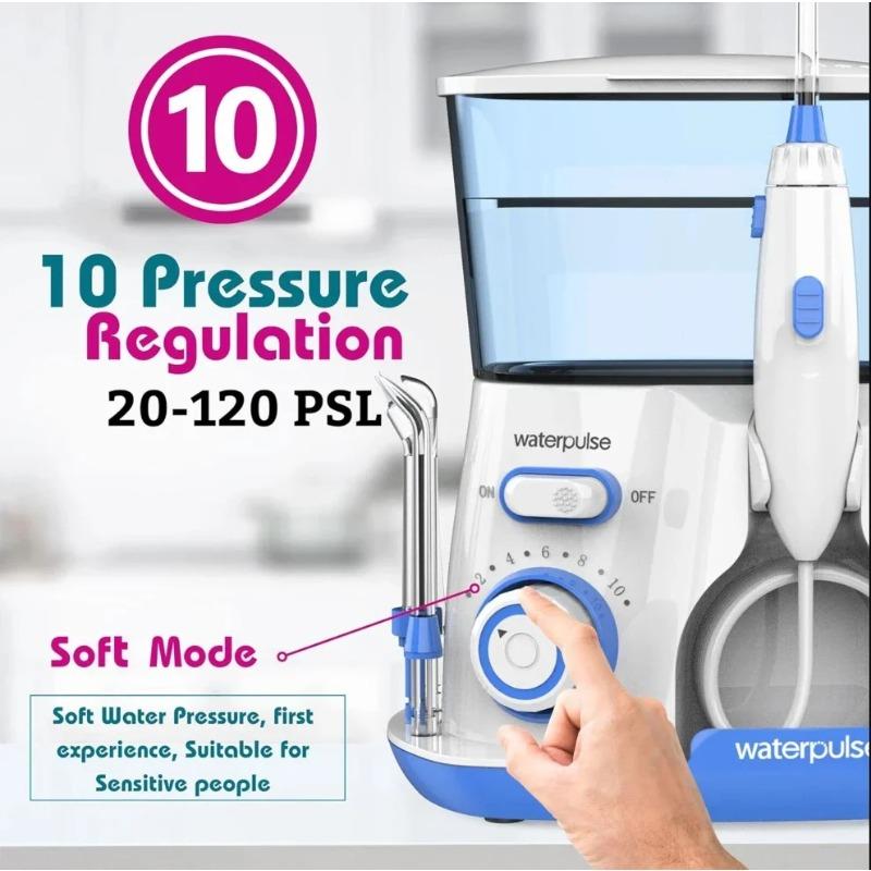 Waterpulse V300 Electric Water Flosser High Pressure Oral Irrigator for Teeth Cleaning Braces Gum Care 5 Nozzles Portable