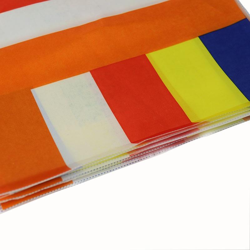 Tibetan Tradition Traditional Craftsmanship Ethnic Group Supplies Flag A String 15 Buddhist Flags Satin Cloth Decorative Item