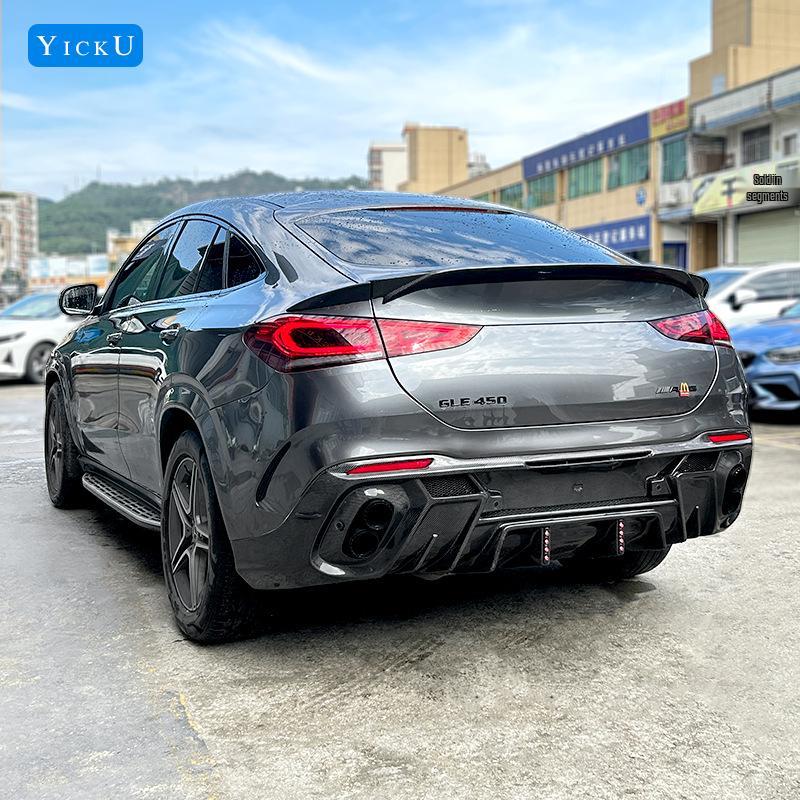 Mercedes GLE Coupe LD Style Carbon Fiber Rear Diffuser with Lights, Four-Outlet Exhaust Tips (2020-2025)