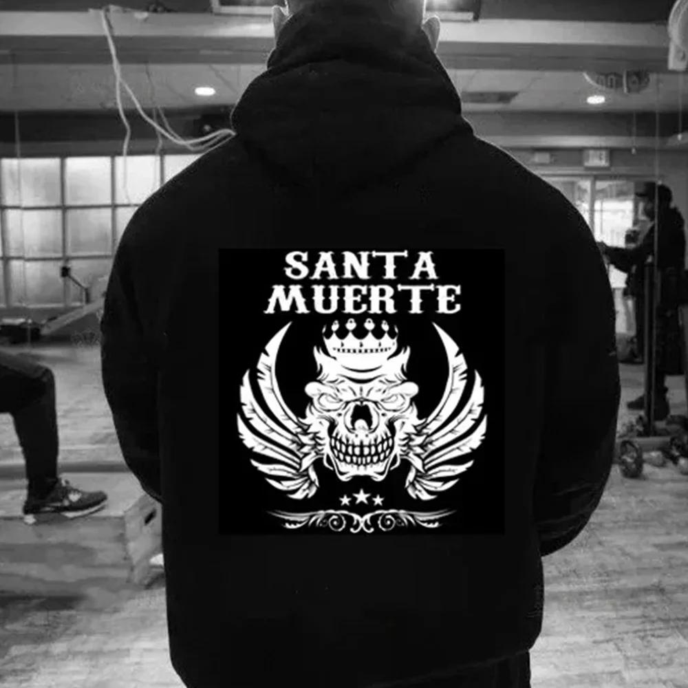 Unisex Santa Claus Death Hooded Sweatshirt Printed Sportswear Essential Autumn Winter Novelty Jersey for Men And Women moto