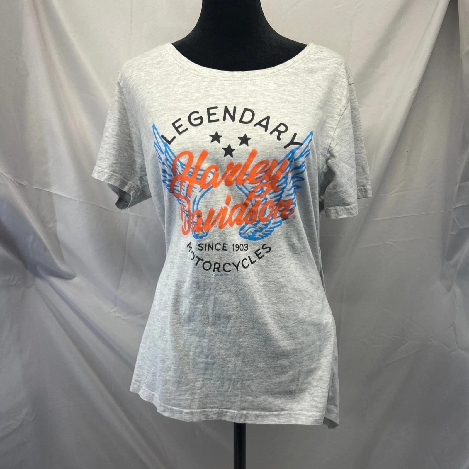 

Harley-Davidson Louisville KY Winged Logo T-Shirt Women s 2XL Gray Legendary S