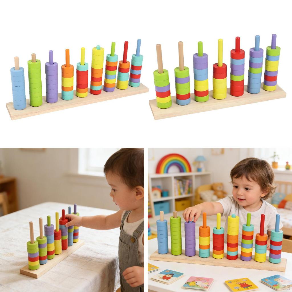 Color-sorting Stacking Toy, Block Set, Early Childhood Learning Rainbow Rings