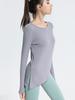 New Autumn/Winter Quick-Dry Slimming Long Sleeve Pilates Yoga Top – Versatile and Flattering Round Neck Sportswear
