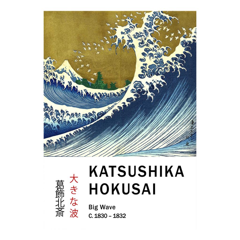 The Great Wave Off Kanagawa Poster Mt Fuji Print Wall Art Picture Vintage Japanese Artwork Canvas Paintings Home Wall Decoration