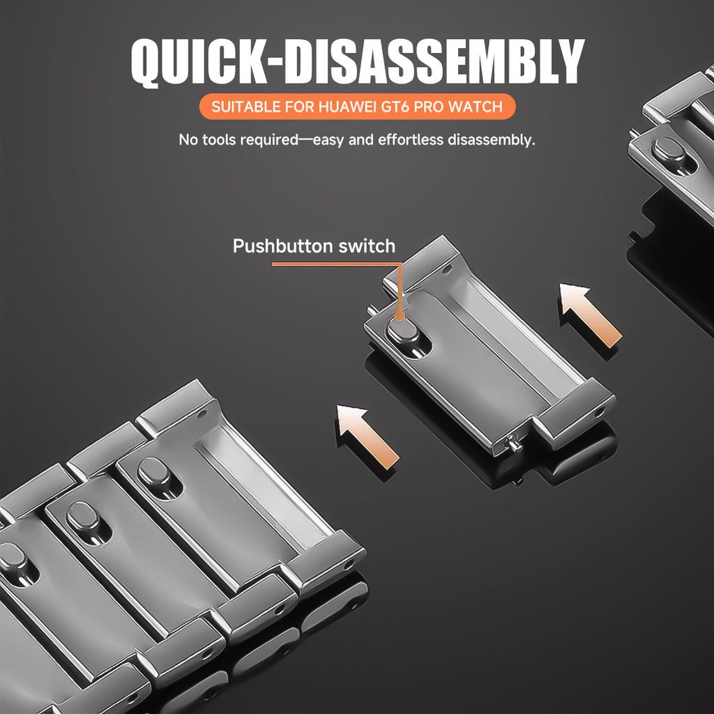 No gap titanium alloy metal strap for Huawei Watch GT 6 Pro 46mm strap for Huawei Watch GT6 Pro only Quick-release watch strap