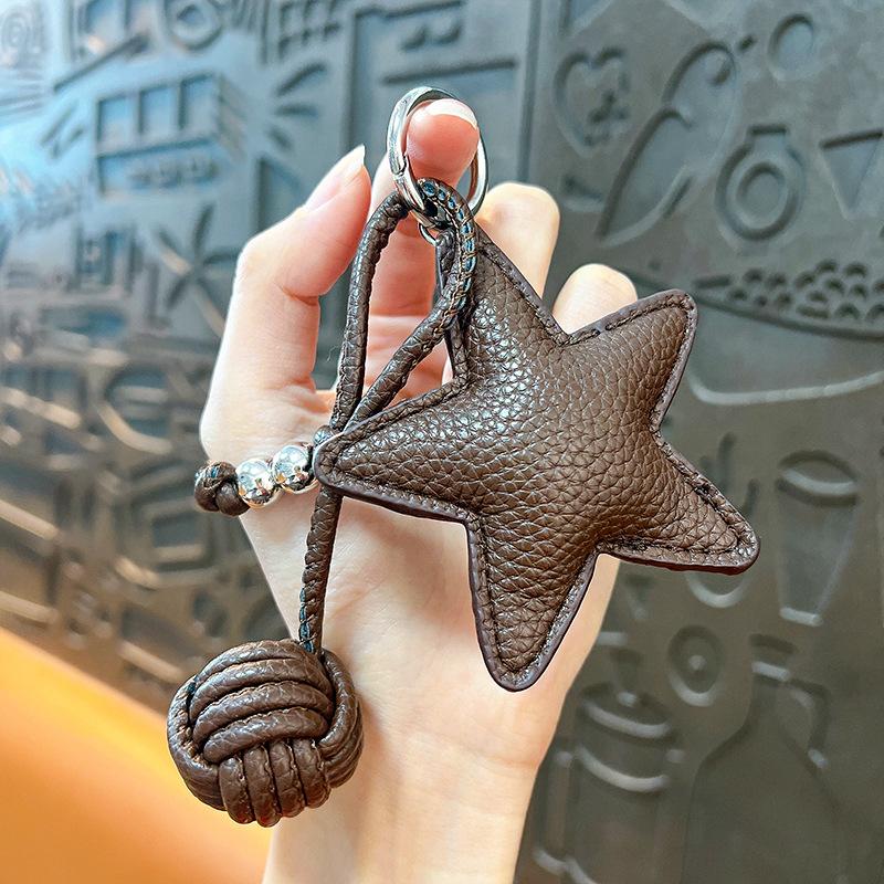 Bolsa de Bola Tejida con Estrella Hecha a Mano Colgante para Colgante de Bolso DIY Regalo Creativo para Mujeres Accesorios Decorativos Colgantes