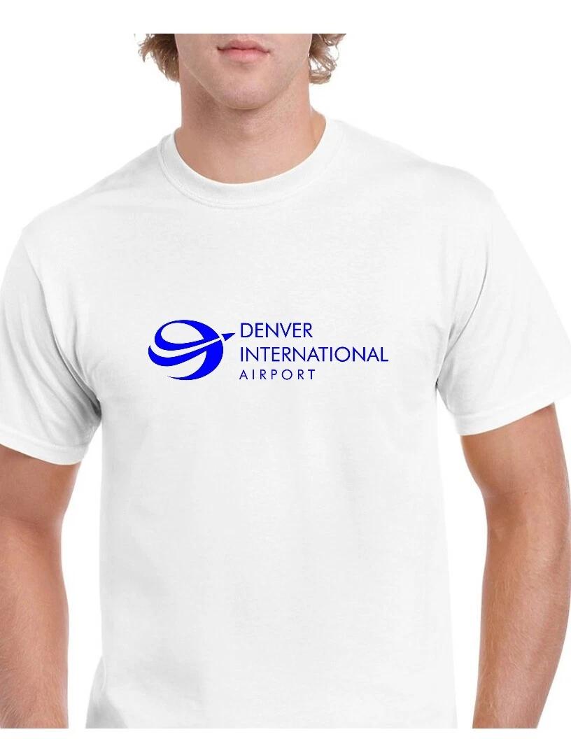Denver International Airport Tee Shirt Colorado Snow Ski Blue White Tee Shirt 3XL
