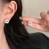 PONYKISS  Sterling Silver Distorted Cross Flower Stud Earrings for Women Minimalist Trendy Fine  Plant Accessories
