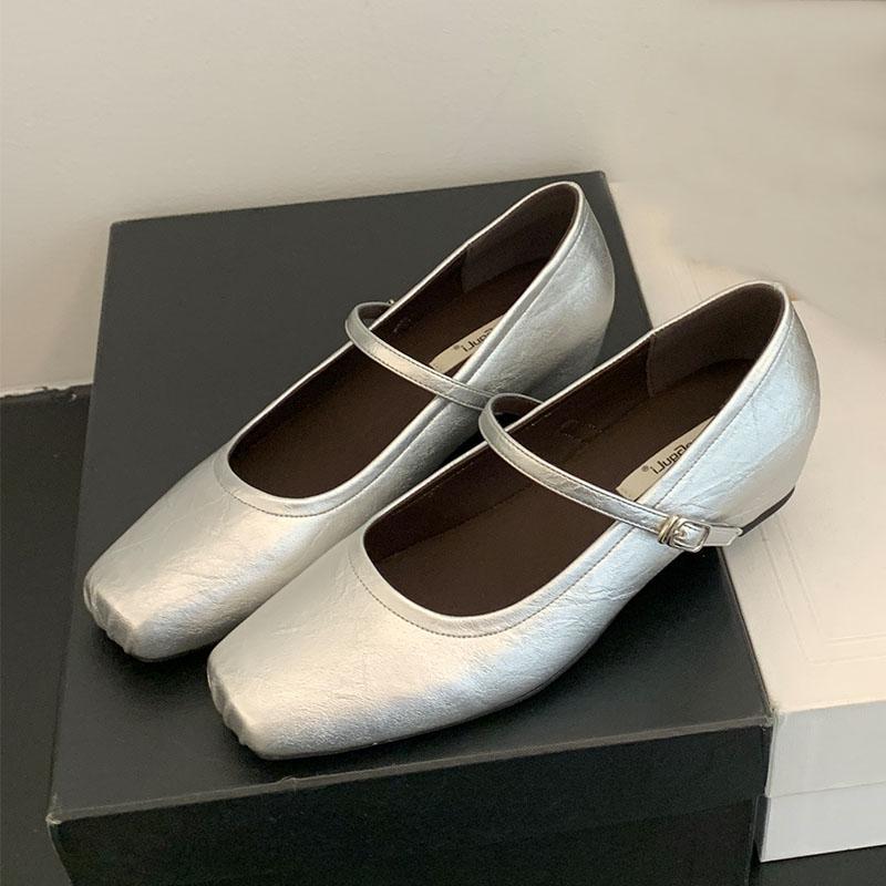 Fashion Fashion Buckle Strap Women Flats Mary Janes Shoes With Height Increasing Footwear Female Shallow Ladies Ballet Flats Shoes