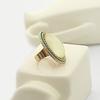 Ring Adjustable Inlaid Alloy Natural Ring for Gem Stone Big Oval Dating