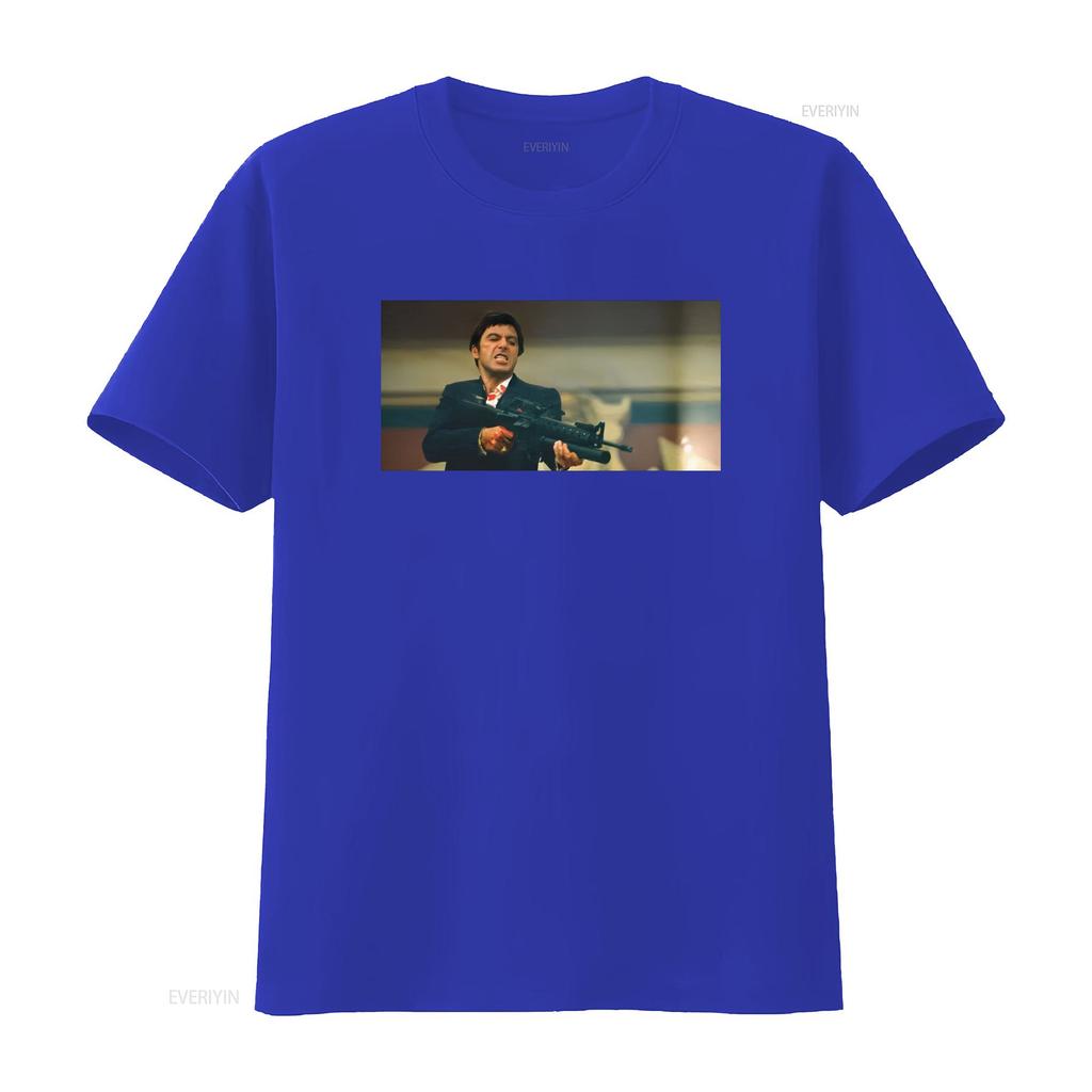 Tony Montana Say Hello To My Little Friend Movie T Shirt Scarface 1983 Vintage Washed Versatile Homme Designer Clothes Fashion