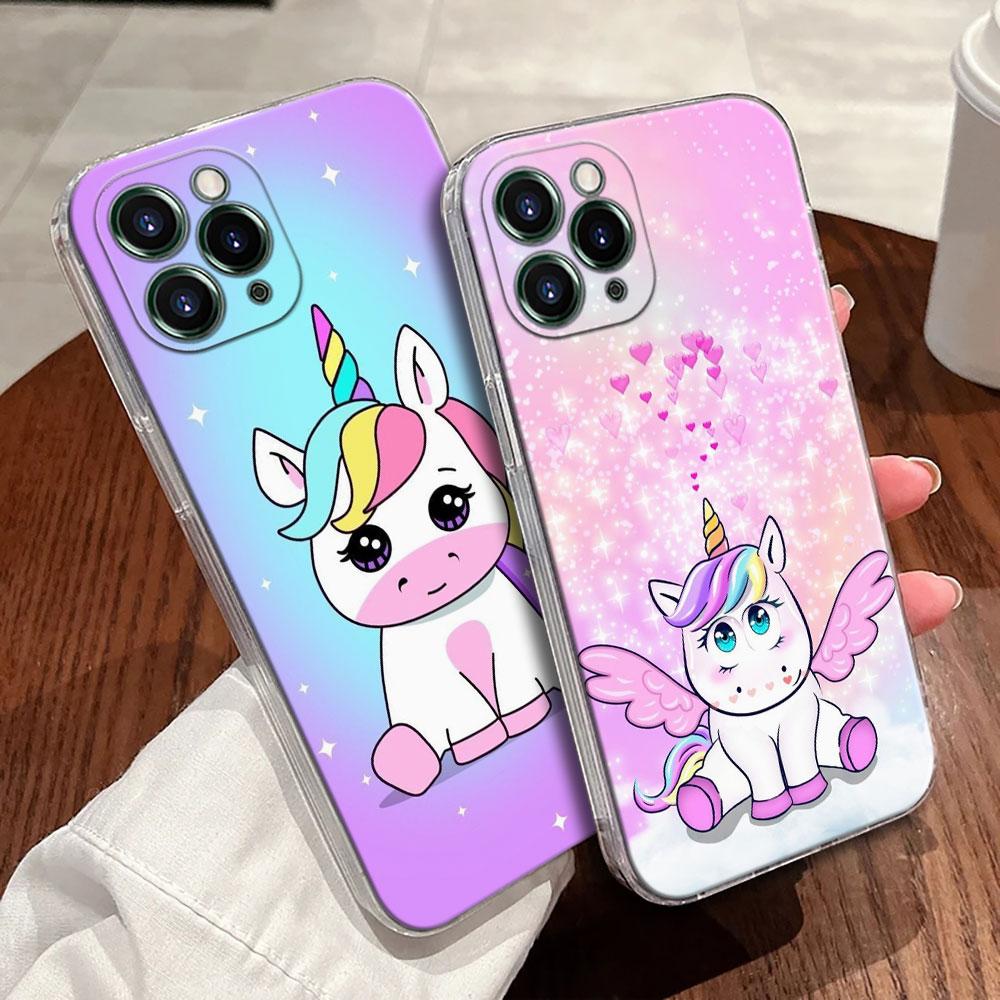 Süßes Regenbogen-Einhorn Transparente Hülle Für Apple iPhone 17 16 15 14 13 12 11 Pro Max 16 Plus 16E 17Air 17Pro Handyhülle Silikon