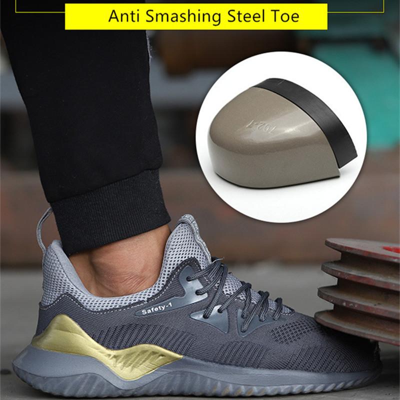 Obuwie robocze odporne na rozbicie i przebicie, lekkie obuwie robocze, oddychające, obuwie robocze dla mężczyzn, obuwie robocze ochronne