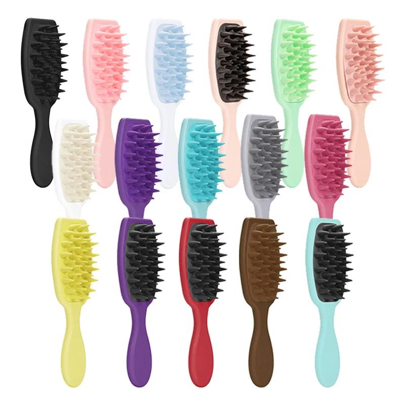 Silicone Shampoo Brush Scalp Massage Brush Hair Washing Comb Long Handle Head Massager Bath Exfoliating Body Scrubber
