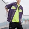 Li Ning Badfive Sports Basketball Series Embroidered Letter Knitted Baseball Jacket Men jackets Gothic-Purple AFDQ021-1