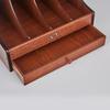 Jing Yu Wooden 4-Compartment Desktop File Organizer