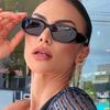 Vintage Rectangular Women's Sunglasses Luxury Brand Gradient Small Square Sun Glasses For Women Plastic Polygon Black Shades